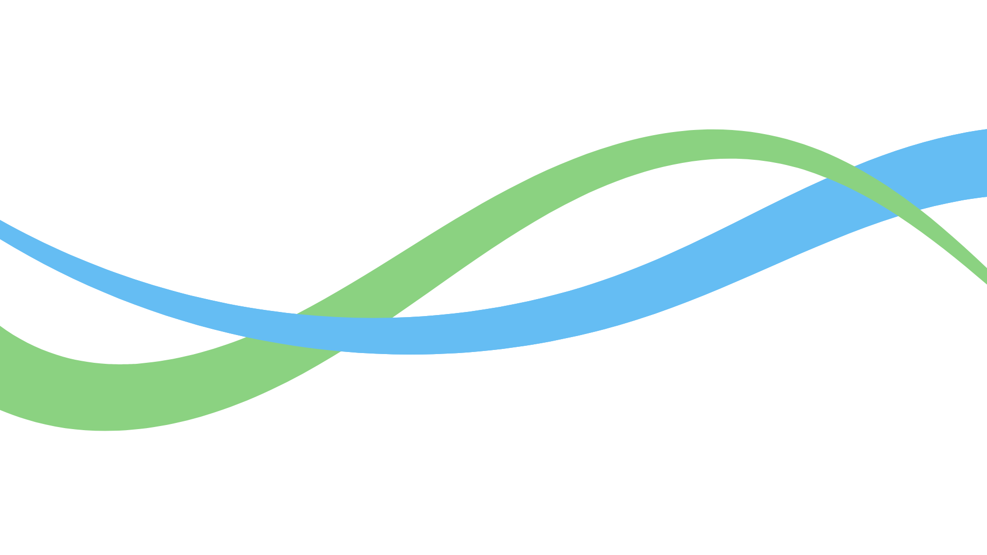 Grafica con due linee verdi e blu che richiama il moto ondulato del progresso